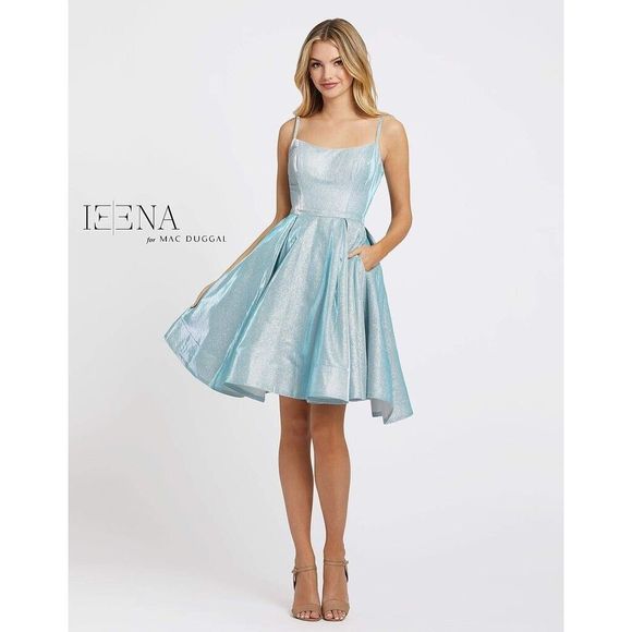 Blue Ieena Duggal  Size 8 A-line dress - Picture 2 of 2